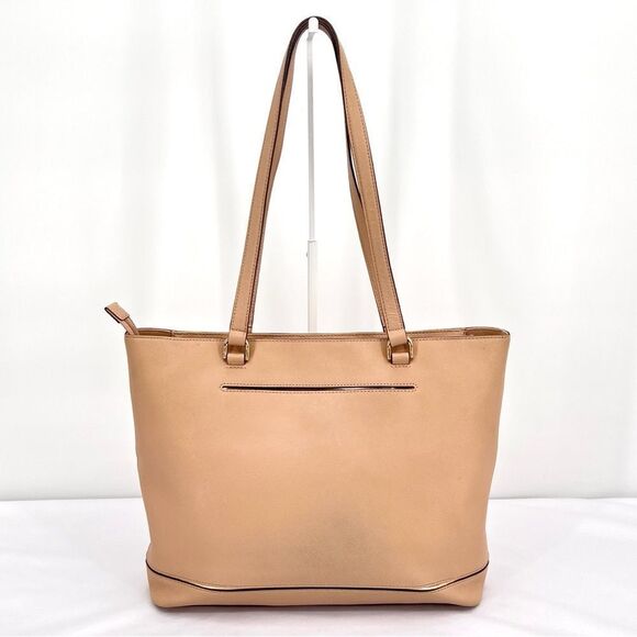 Michael Kors Frame Out Item Saffiano Leather Large North South Tote in Oyster - Picture 14 of 14
